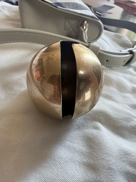 Burberry Black & Cream Check Canvas Crossbody Bag with Blue Accent - Picture 12 of 14